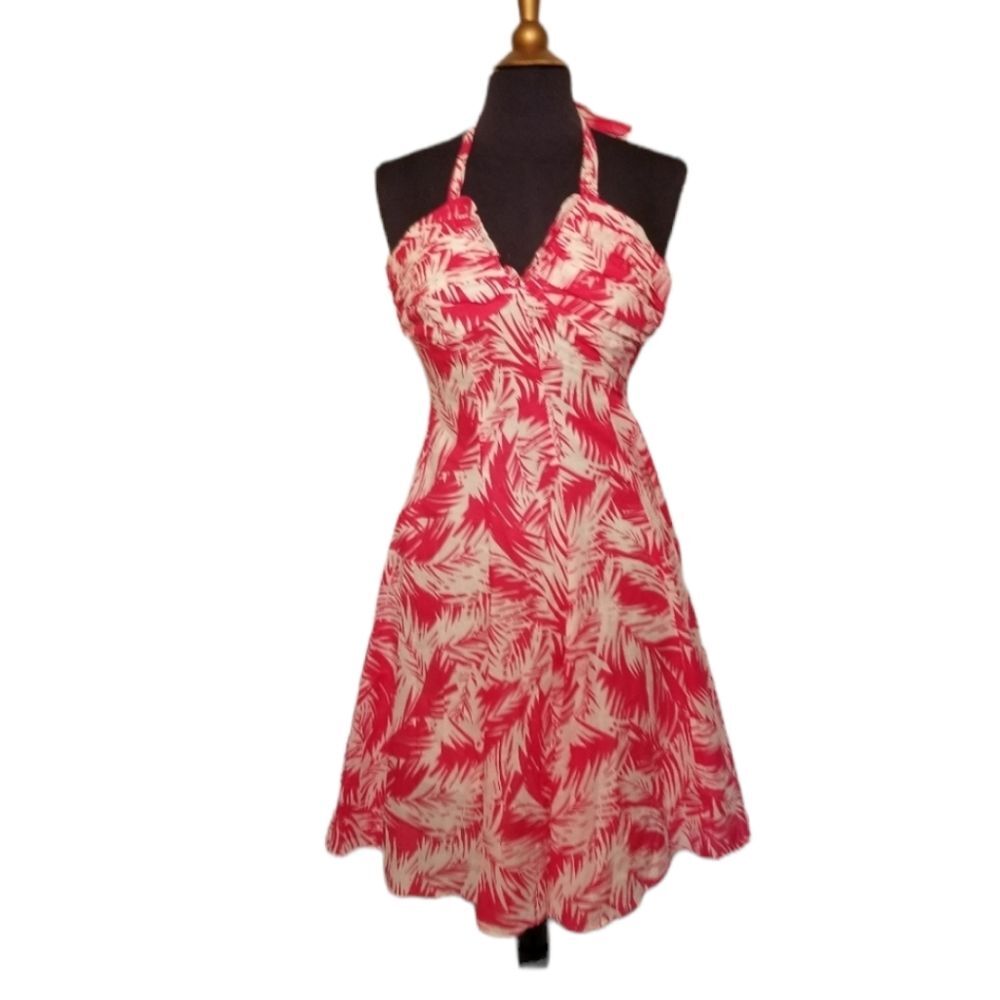 Forever 21 Dress Womens Size Small Halter Tie Neck Tropical